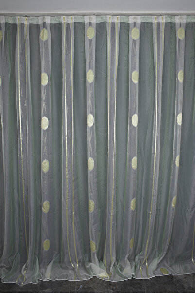 AKÇA TEKSTİL ORGANZA 1925 ΚΡΕΜ ΧΡΩΜΑ 5_3 Έτοιμη ραμμένη πλισέ κουρτίνα φόντου...