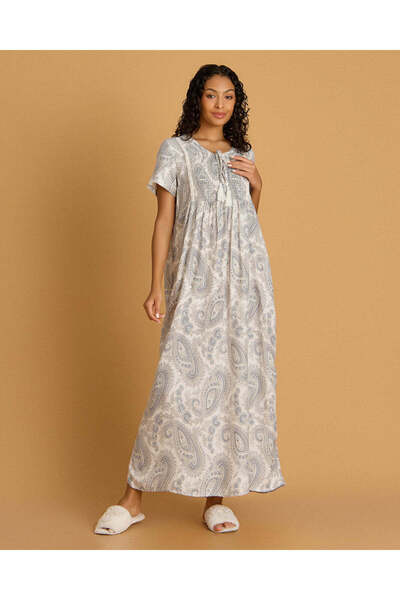 REDTAG Women White Printed Nightgown