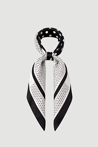 Gusto Polka Dot Large Scarf - Black