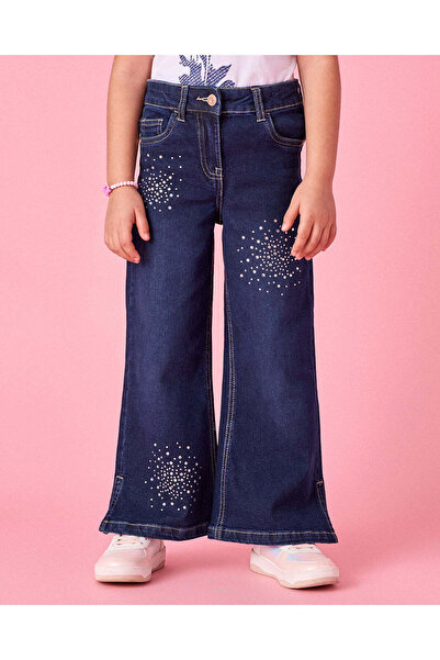 REDTAG Girls Blue Embellished Denim