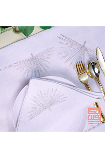 Dakakeen Concept Luxury Dining Set – Beige Four-Fan Geometric 12-Piece Placem...