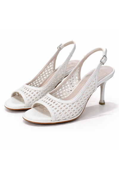 PATRON SHOES حذاء نسائي بكعب منسوج يدويًا بارتفاع 8 سم وكعب رفيع، حذاء صيفي أنيق