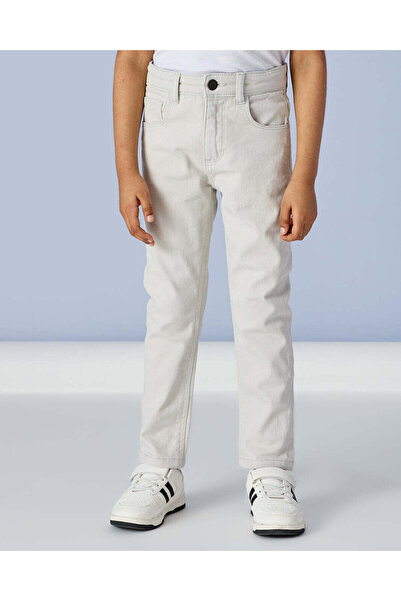 REDTAG Boys Grey 5 Pocket Colored Jeans