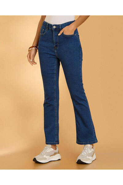 REDTAG Women Blue Kick Flare Jeans
