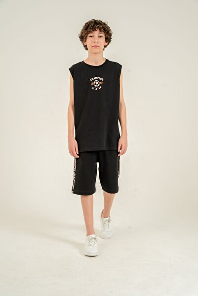 Mışıl Kids Champion Allstar 1990 Σορτς για αγόρια με στάμπα στο επάνω μέρος κ...