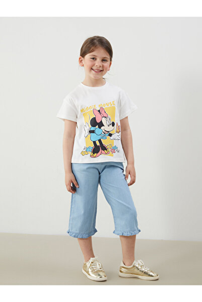 LC Waikiki Elastic Waist Girls' Denim Capri Pants