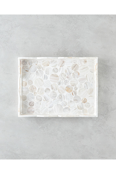 English Home Perrine Dekoratif Tepsi 40x30x5 cm Krem