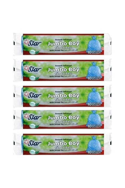 Ecoflex Çöp Torbası mavi / Poşeti - jumbo boy 80x110-5 Rulo = 50' Li