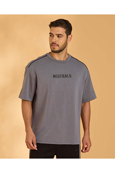 REDTAG Men Grey Lounge T-Shirt