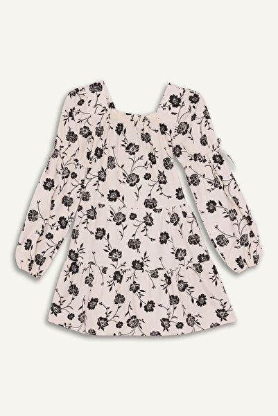 DeFacto Φλοράλ Εκρού Κοριτσίστικο Φόρεμα G7721A8/ER105