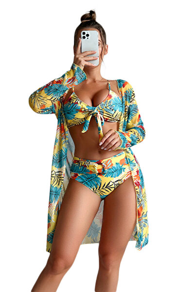 EFAYN.RO Swimsuit, 3-piece set, exciting pattern, summer queen, size L, multi...