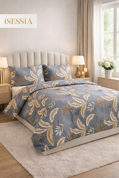 Isessia Σετ Παπλωματοθήκης Flovia Διπλό με Ελαστικά Σεντόνια