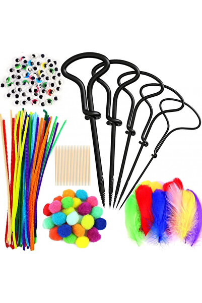 Bubuny Set 255 piese accesorii de bricolaj Bubuny, textil, plastic, lemn, mul...