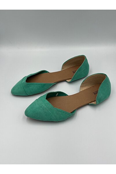 Ardene Balerini Damă Verde Crud – Clasici Decupați, Talpă Spumă Confort, Stil Casual