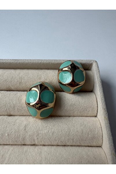 BERFACCESSORIES حلق ذهبي فيروزي
