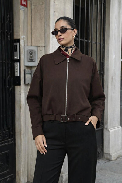 Eka Women's Brown Zipper Jacket 2911