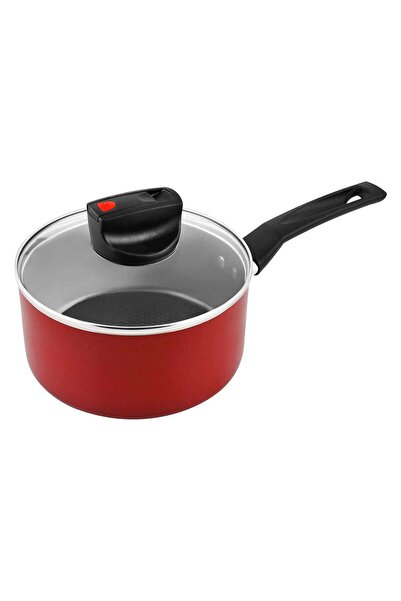 Prestige Safe Cook Non-Stick Aluminum Saucepan, 18 cm, Red