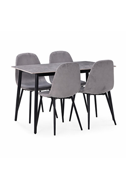 AT Performance Σετ Τραπεζαρίας / Σαλονιού με 4 Καρέκλες, με επιφάνεια από Γκρ...