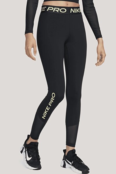 Nike Pro Dri Fit Γυναικείο Κολάν Προπόνησης Μεσαίου Ύψους Πλήρους Μήκους Μαύρο