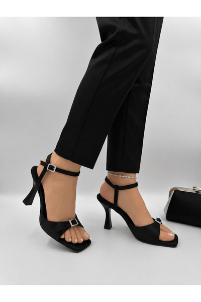 Ömer Ediz Shoes QEN Abiye Taşlı Γυναικεία Σανδάλια με Τακούνι 9 εκ. Κομψό Λεπ...