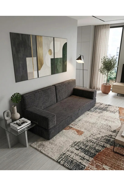 BAKIRÖZÜ HOME Premium Fitilli Kadife Kumaş, Modüler Dinlenme Koltuğu , Yer Ya...
