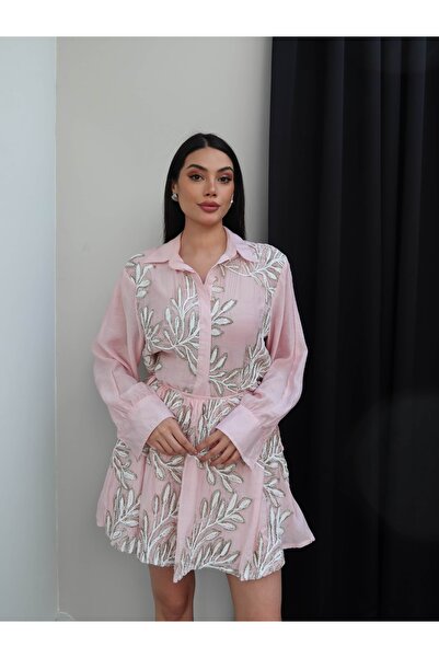 ESRAHELVACI Σετ πουκάμισο και φούστα με σχέδιο φύλλων