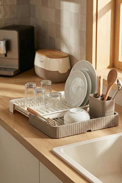Depa Vizon Sürgülü Lavabo Üstü Bulaşıklık & Fonksiyonel Tabaklık Ve Bardaklık...