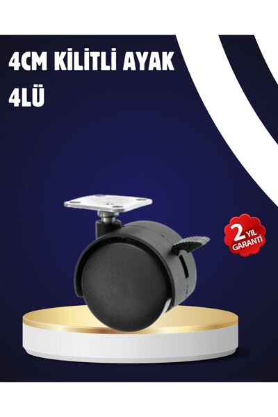 Generic Brand Set de 4 picioare pentru roți blocabile, 4 cm, silențioase și d...
