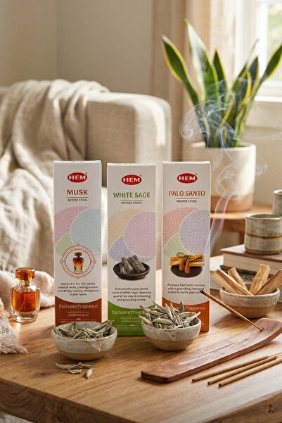 memyap 3’lü Masala Tütsü Seti – Musk, White Sage & Palo Santo Organik Premium...