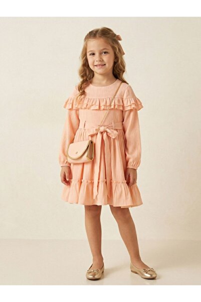 Cherrys Bebek Κοριτσίστικο φόρεμα με βολάν στον ώμο