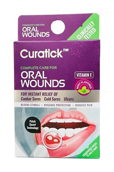 Curatick حل العناية بالجروح الفموية في المنزل - لاصقة شفافة للجروح الفموية، ب...