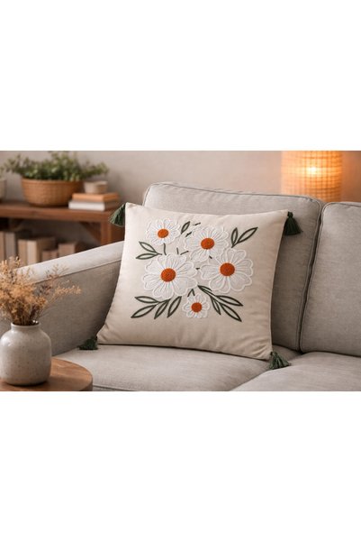 Home غطاء وسادة مزخرف حديثًا بتصميم مطرز مقاس 43x43 سم (قطعتان)