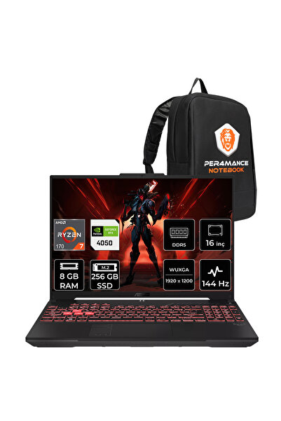 ASUS TUF A16 Ryzen 7 170 8GB 256GB SSD RTX4050/6GB 16" WUXGA 144Hz FDOS Gamin...