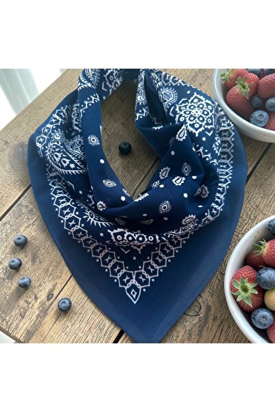 ALS Tasarım Dünyası Μπαντάνα πολλαπλών χρήσεων σε μπλε ναυτικό χρώμα, 100% βα...