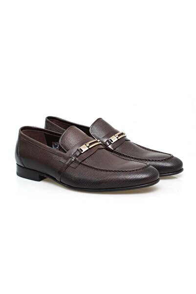 FRANCO CALVANI Brown Laceless Genuine Leather Leather Sole Men's Shoes