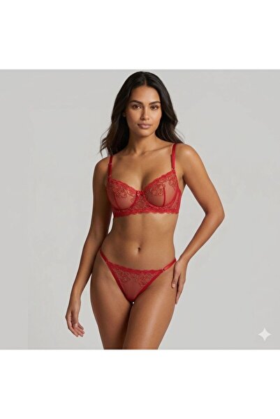 lunera Women's Tulle Bra Panty Set