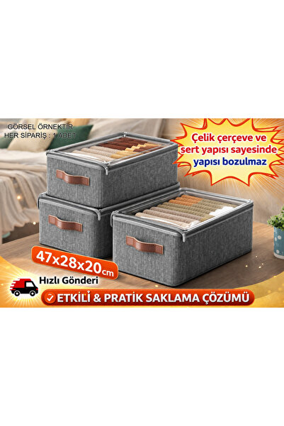 handanca 1 Adet Çekmece, Dolap İçi Düzenleyici Çelik Kenar Çerçeve Destekli Y...