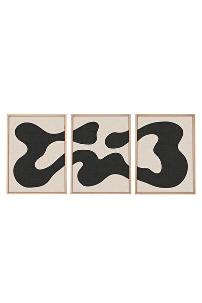 OEM Set de tablouri decorative Re-Bloom, 3 piese, MDF, alb/negru/, 50 x 70 cm