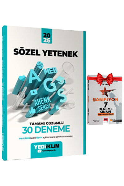 Yediiklim Yayınları 2026 MEB-AGS Ahenk Serisi Sözel Yetenek Tamamı Çözümlü 30...