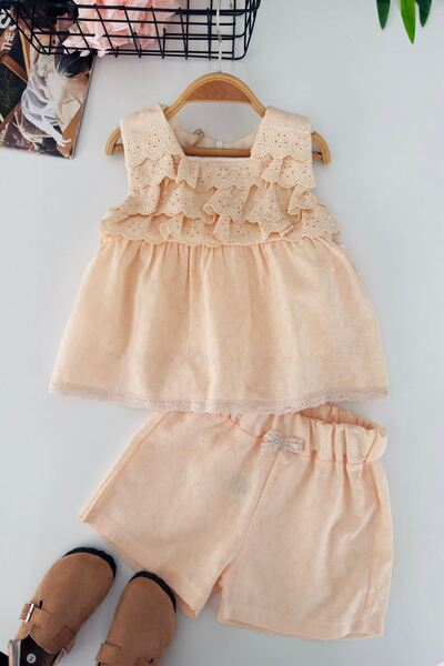 Minigimin Cicileri My Little Girl's Cicileri Elegance Lace Layered Girls' Sho...