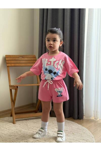 CHİCKİDSWEAR Κοριτσίστικο Σετ Σορτς με Σχέδια – Καλοκαιρινό Άνετο Σετ 2 τεμαχίων