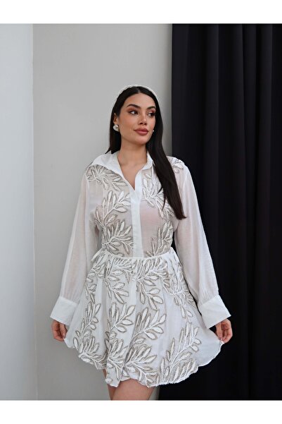 ESRAHELVACI Σετ πουκάμισο και φούστα με σχέδιο φύλλων