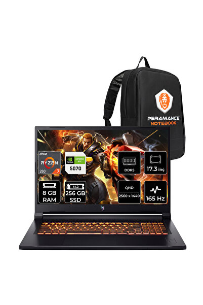 ACER Nitro V17 AI Ryzen 7 260 8GB 256GB SSD RTX5070/8GB 85W 17.3" QHD 165Hz F...