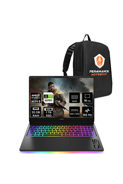 HP Omen Max 16 Ryzen AI 9 HX 375 32GB 1TB SSD RTX5070Ti/12GB 16" WUXGA 165Hz ...