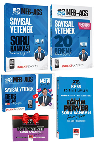 İndeks Akademi 2026 MEB-AGS Sayısal Yetenek Tamamı Çözümlü Soru Bankası+Denem...
