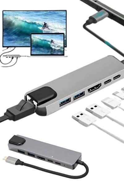 Usb Type-c Hub Dönüştürücü Çevirici Çoklayıcı Macbook Çevirici 8 Portlu - STEPCO9778-241