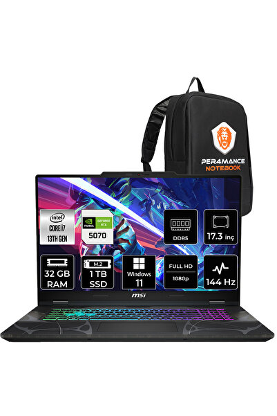 MSI Cyborg 17 i7 13620H 32GB 1TB SSD RTX5070/8GB 17.3" FHD 144Hz W11H Gaming ...