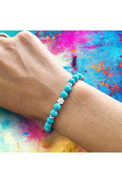 Ezera Κύρα Τυρκουάζ Βραχιόλι με Αξεσουάρ από Ασήμι 925