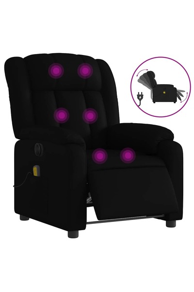 vidaxl Fotoliu electric de masaj rabatabil, negru, piele ecologică