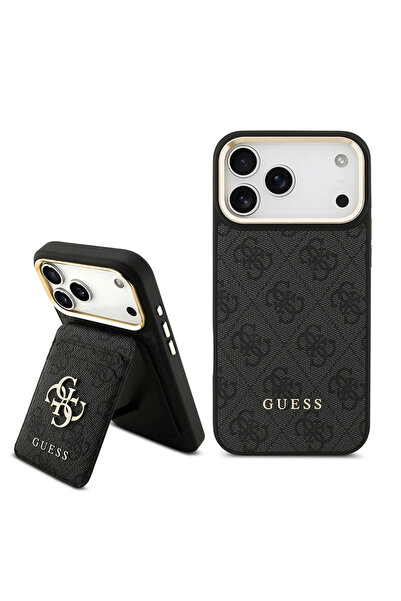 Guess iPhone 17 Pro Max Orjinal Lisanslı M-safe Kadın Siyah Telefon Kılıfı GU...